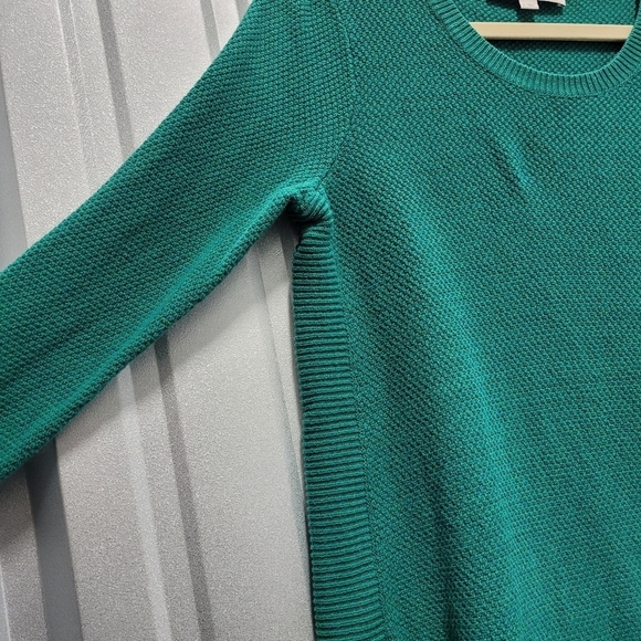 Loft Women's Size Small Green Knit Crew Neck Sweater Comfortable Textured - Picture 3 of 13